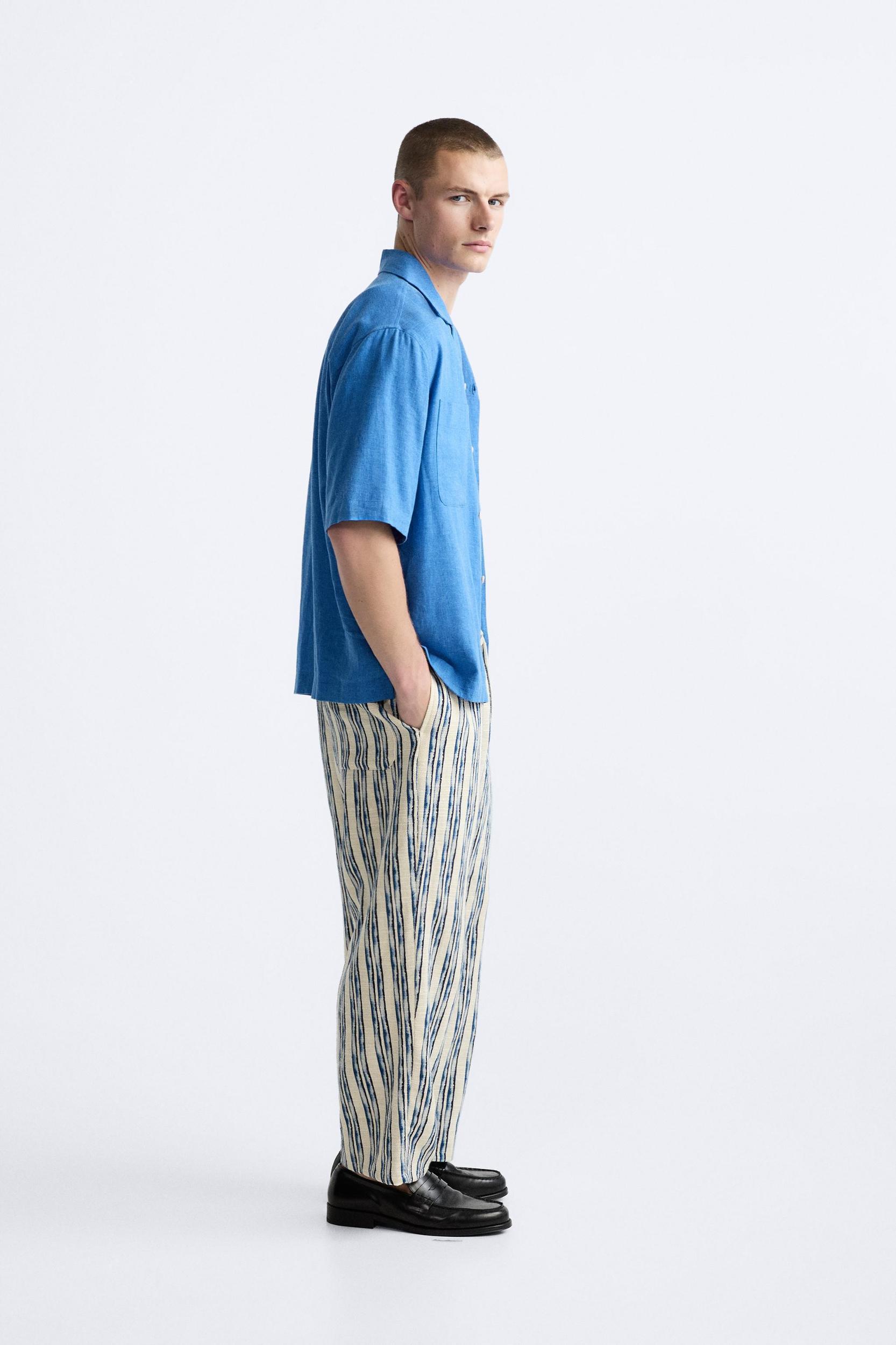 STRIPED JACQUARD PANTS Product Image
