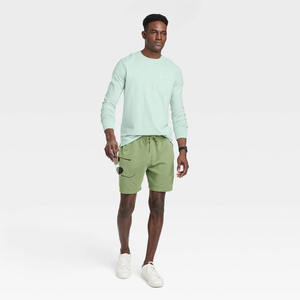 Mens Long Sleeve Pocket T-Shirt - Goodfellow & Co Blue XXL Product Image
