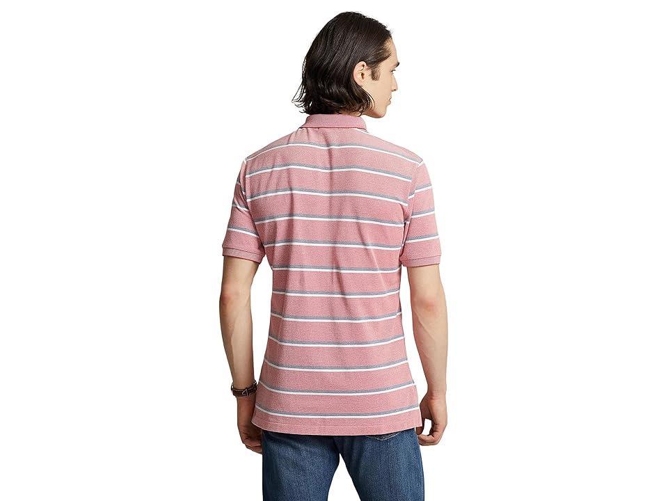 Polo Ralph Lauren Classic Fit Striped Mesh Polo Shirt (Spring Red ) Men's Clothing Product Image