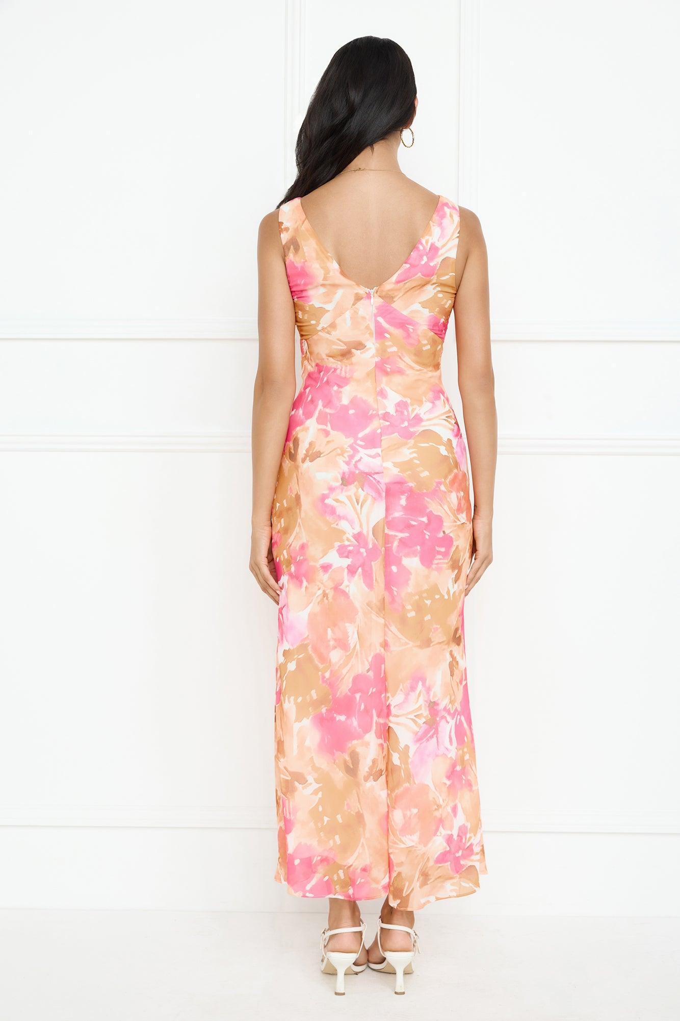 Floral Sunlight Maxi Dress Pink Product Image