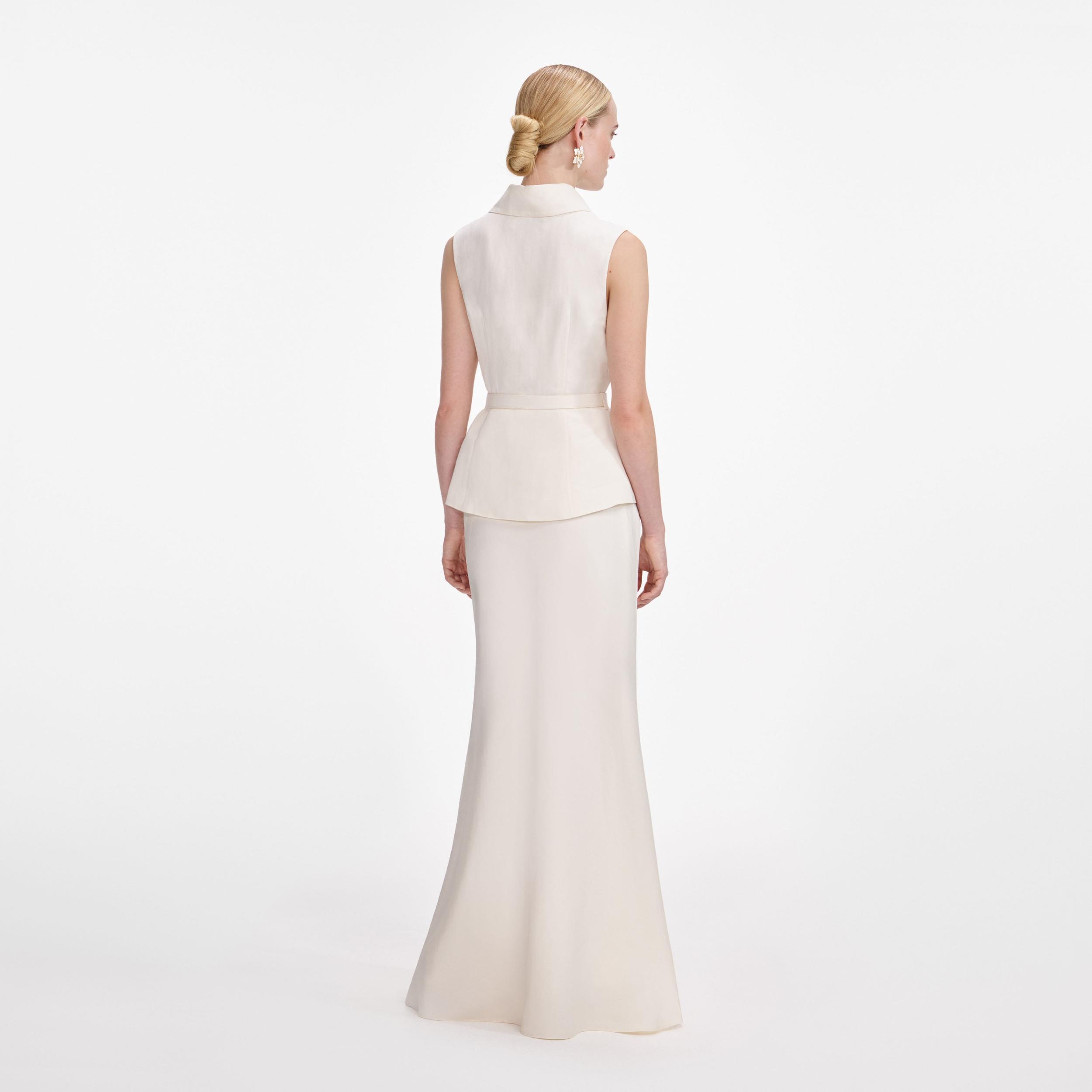 Cream Linen Maxi Dress Product Image