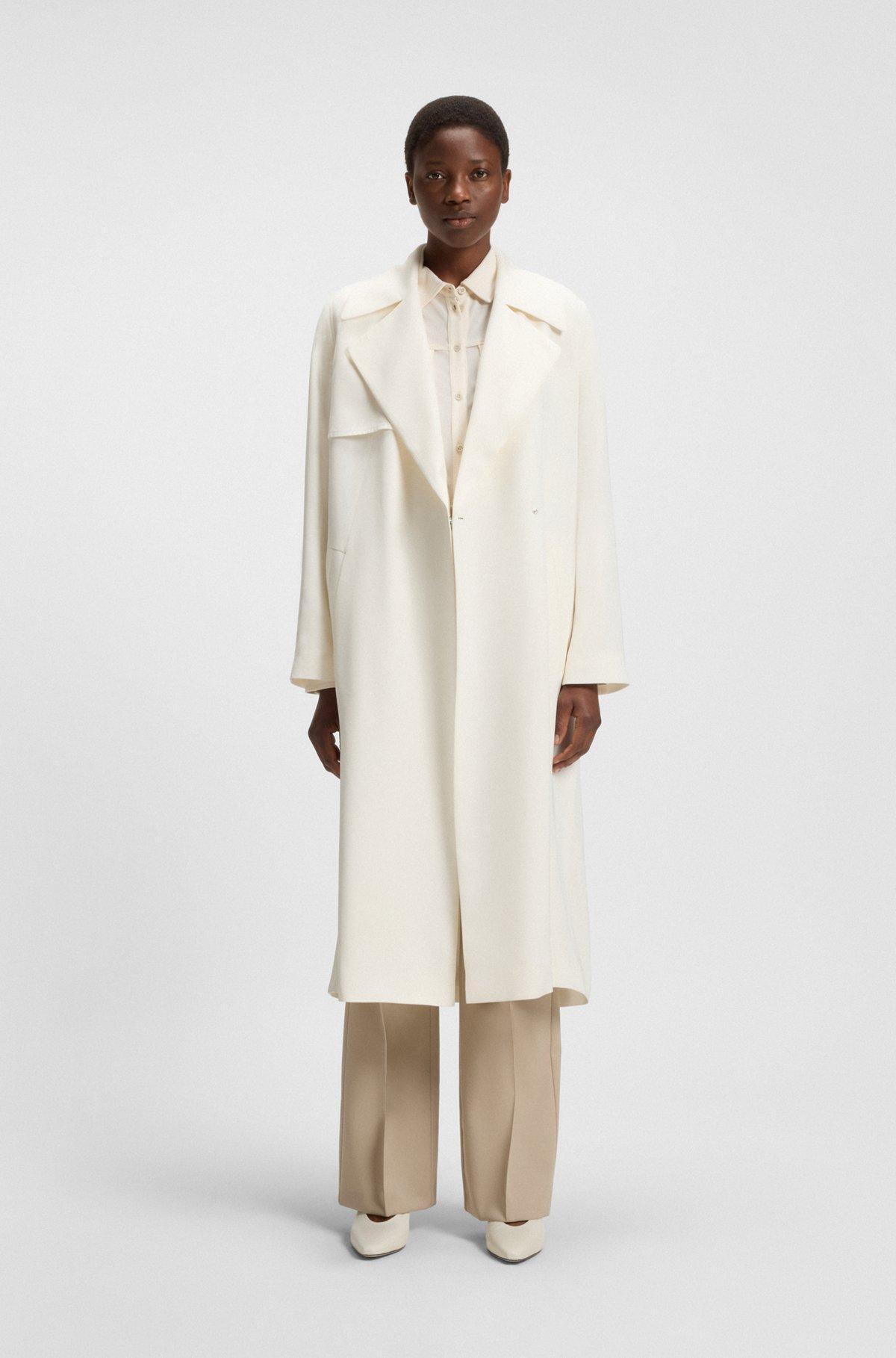 BOSS - Trench coat with fabric belt - White Product Image