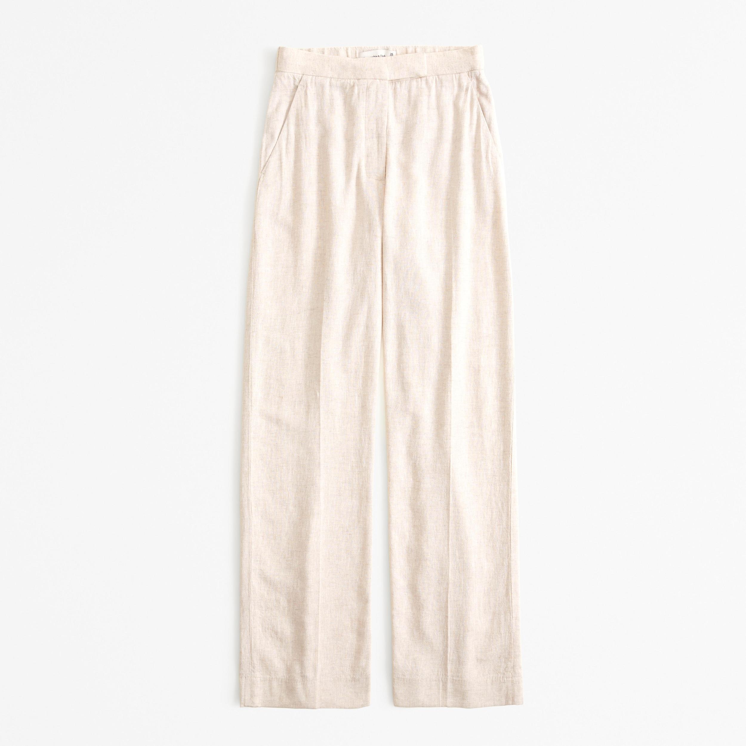 Linen-Blend Tailored Straight Pant Product Image
