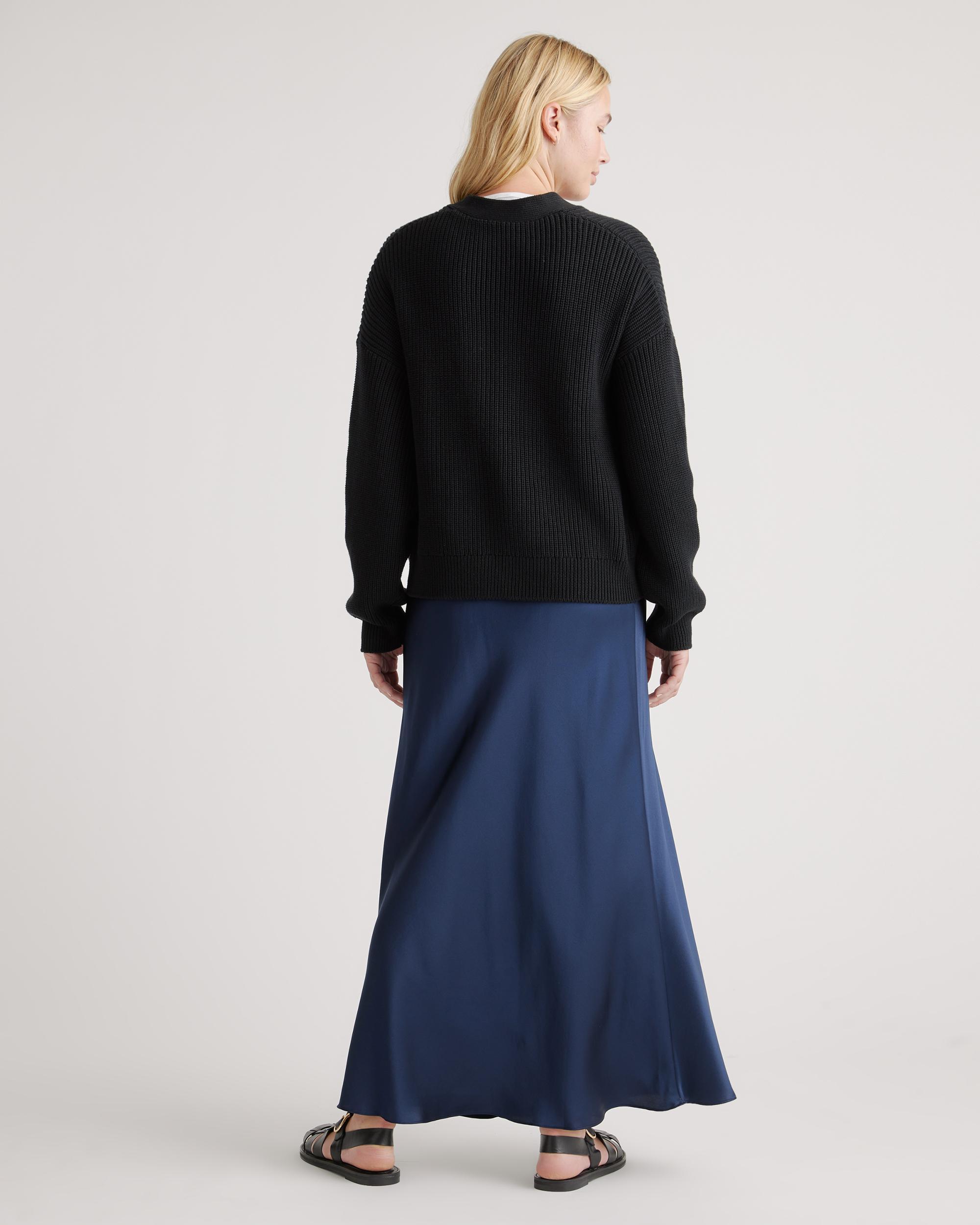 Quince | Women's Fisherman Boxy Cropped Cardigan Sweater Organic Cotton Product Image