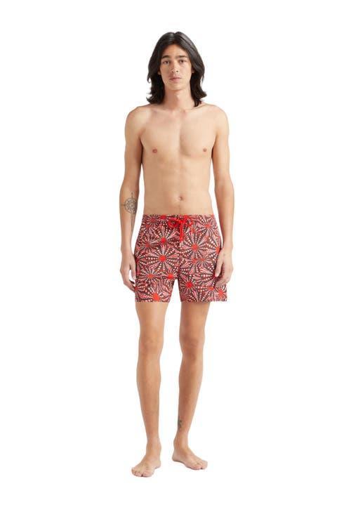 Vilebrequin Men's Oursinades Stretch Swim Trunks in Coquelicot at Nordstrom, Size Xx-Large Product Image