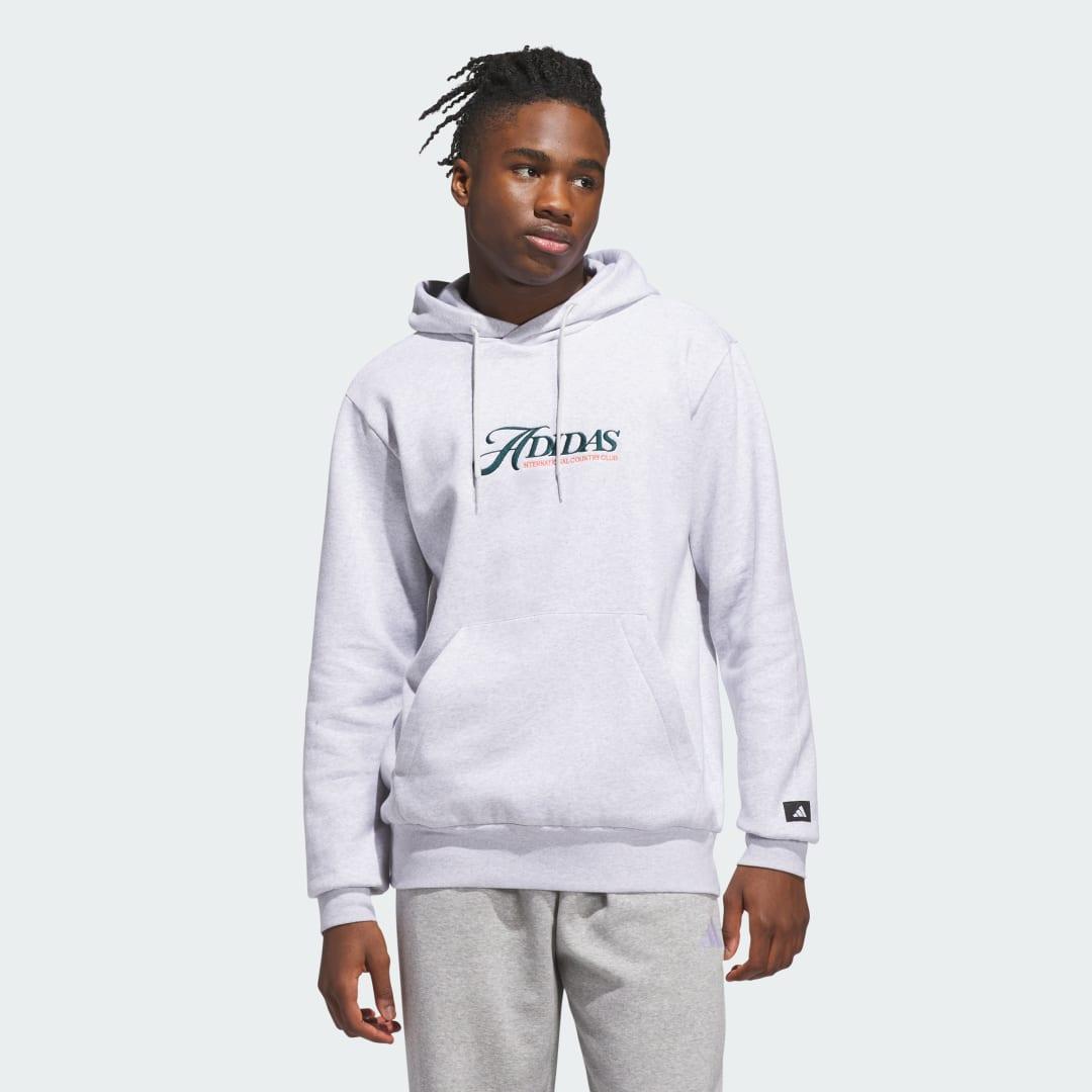 adidas Country Club Graphic Hoodie Light Grey Heather S Mens Product Image