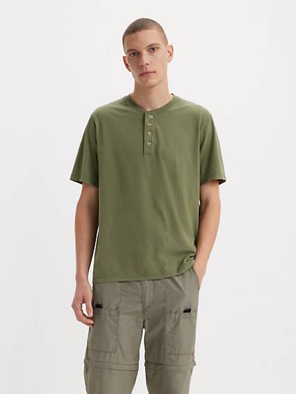 Short Sleeve Four Button Henley Product Image