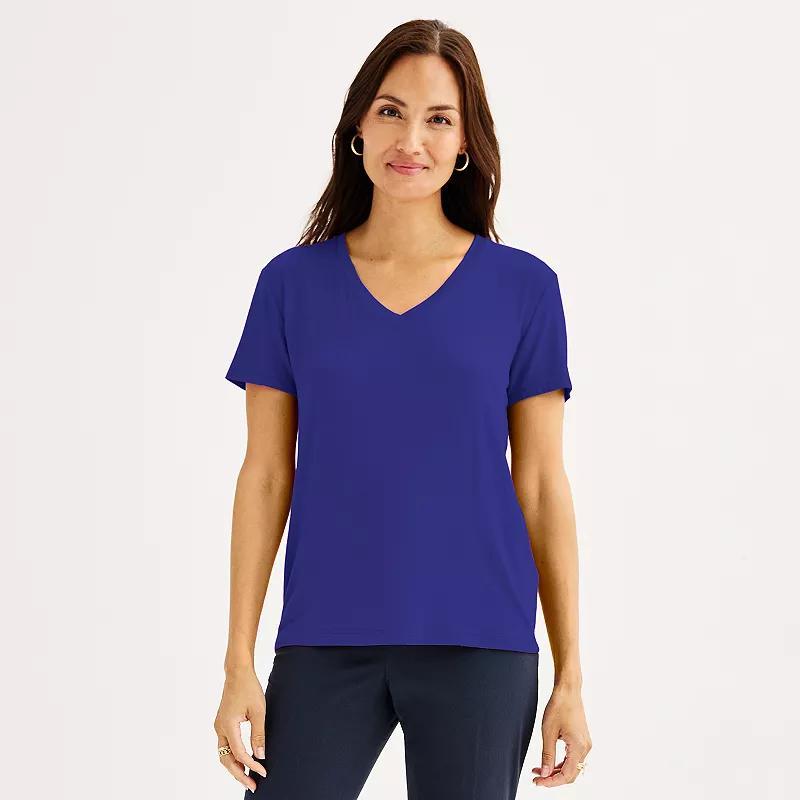 Women's Nine West Essential Crewneck Tee, Size: XL, Nikita Purple Product Image
