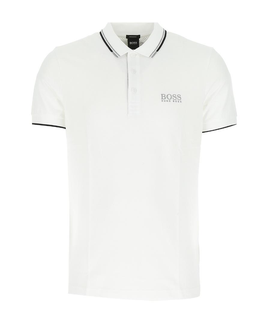 HUGO BOSS Logo Polo Shirt In White Product Image