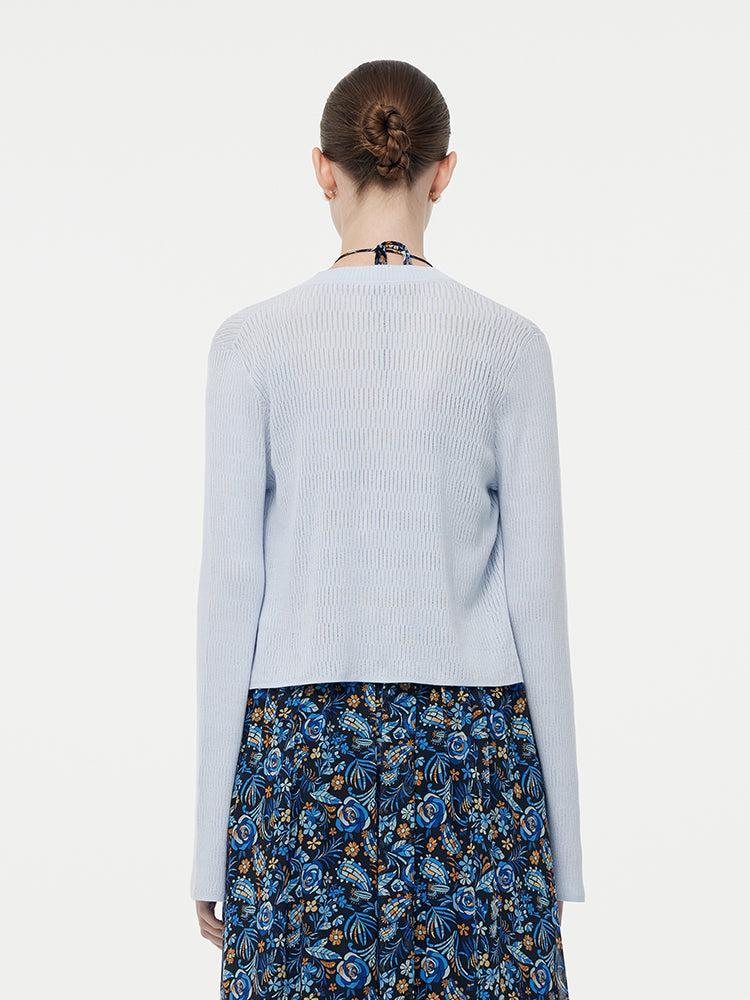 Tencel Stretch Women V-Neck Cardigan Product Image