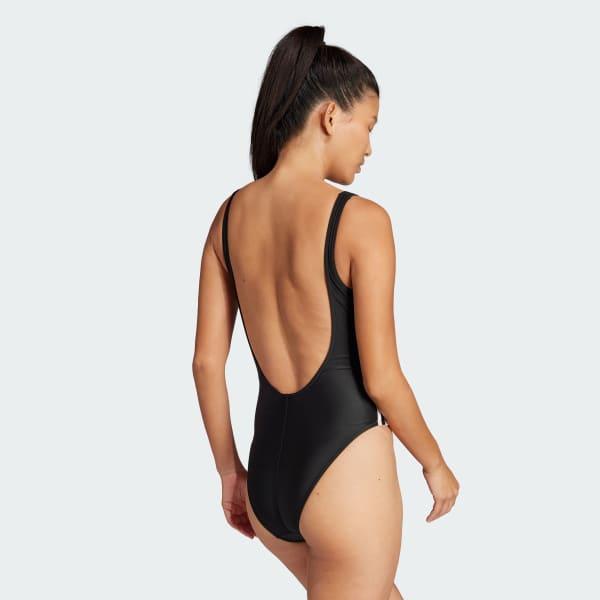 adidas Adicolor 3-Stripes Swimsuit Black 10 Womens Product Image