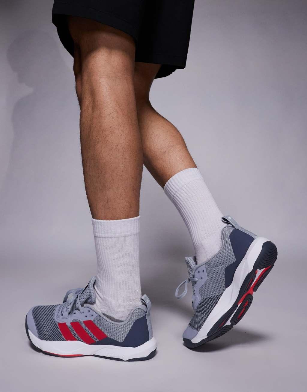 adidas Performance Rapidmove 2 sneakers in gray and red Product Image