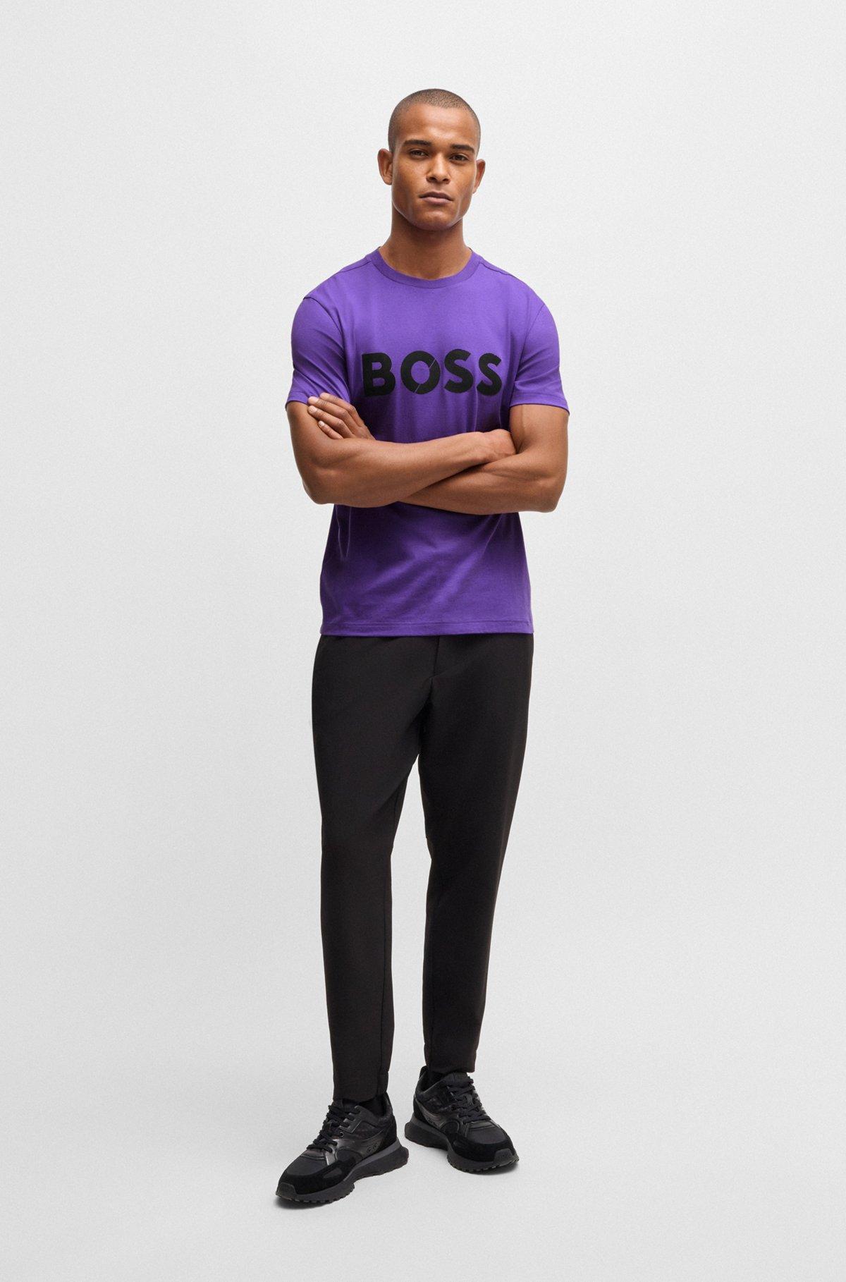 Cotton-jersey T-shirt with large logo Product Image
