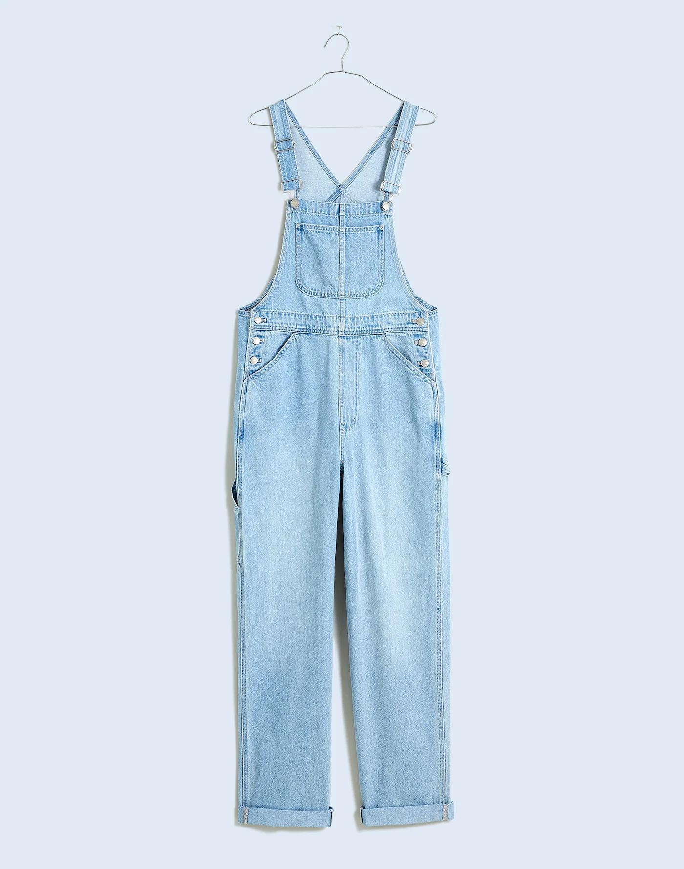 Tall Denim Oversized Carpenter Overalls Product Image