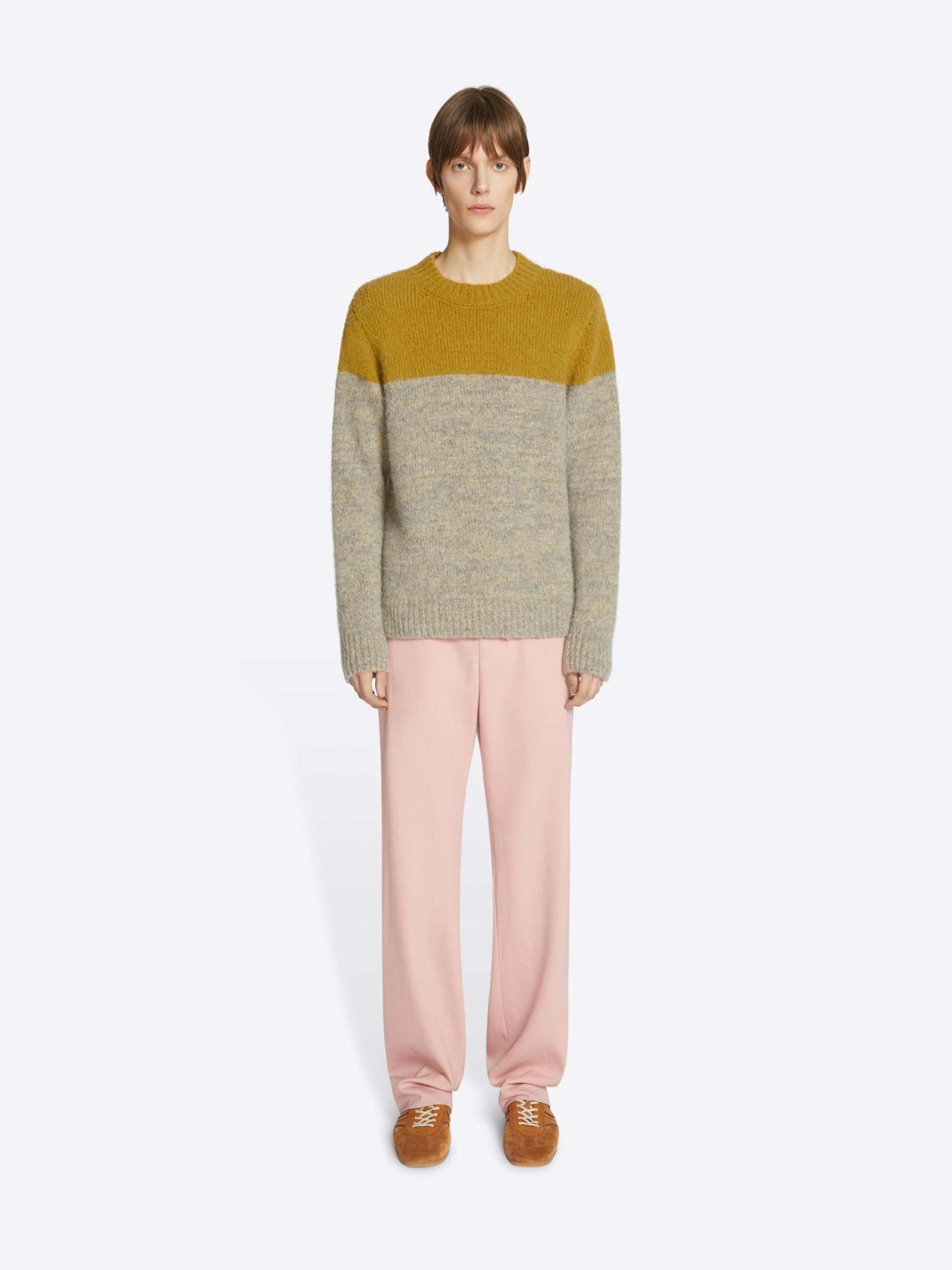 DRIES VAN NOTEN Colour-block Merino-wool Jumper In Nude Product Image