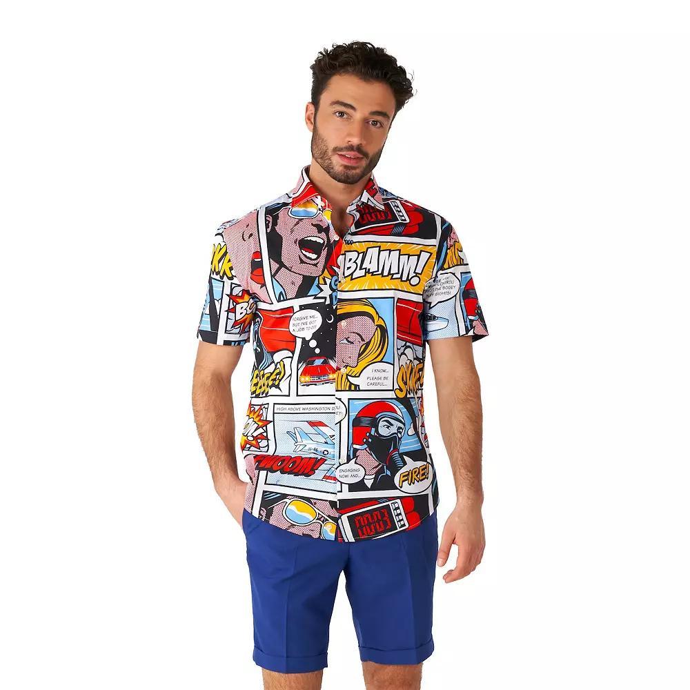 Men's OppoSuits Beach Button-Down Shirt, Size: Large, Danger Days Pop Product Image