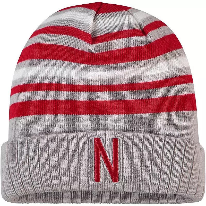 Mens Top of the World Gray/Scarlet Nebraska Huskers All Day Cuffed Knit Hat Product Image