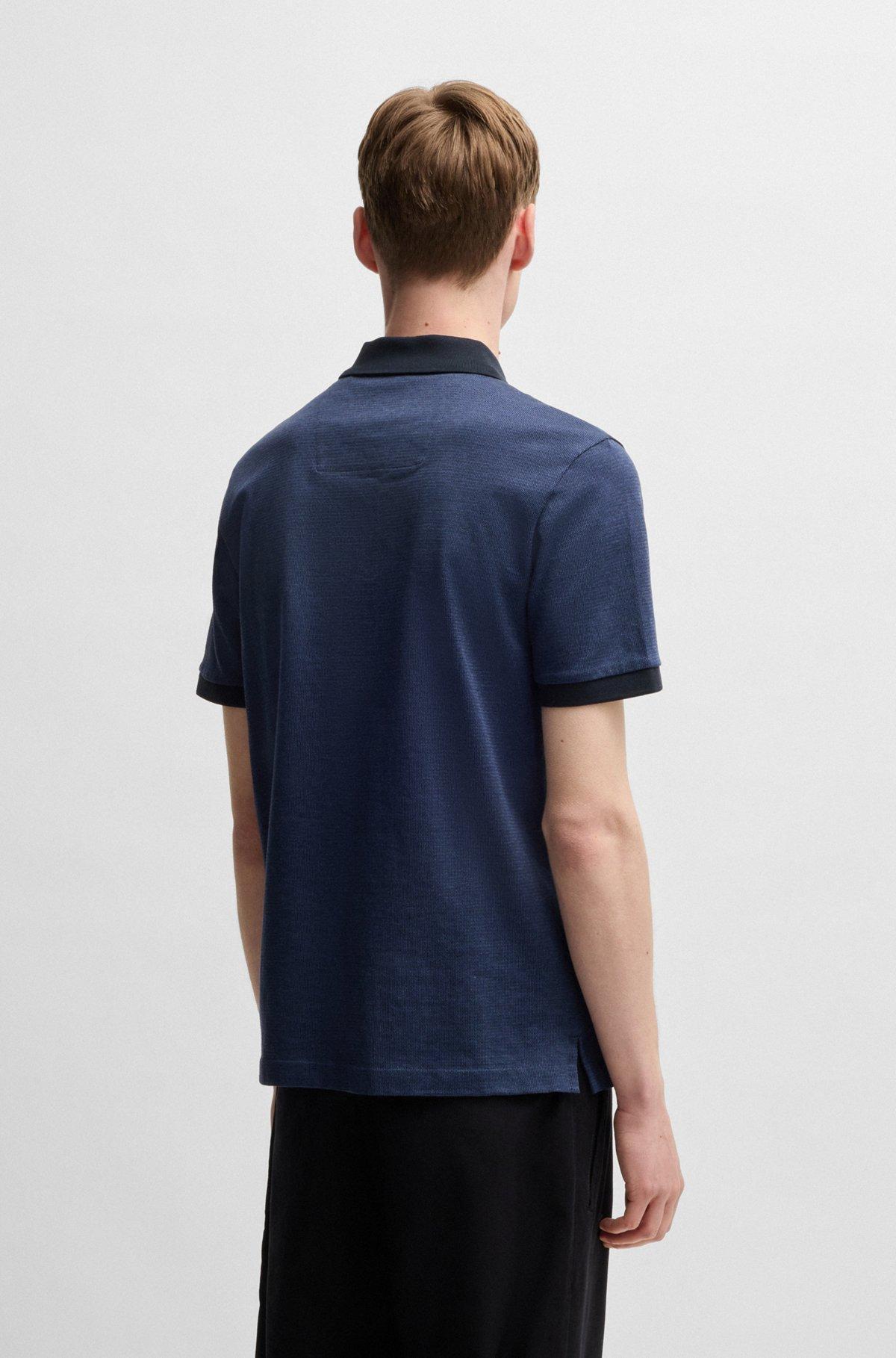 Mercerized-cotton polo shirt with micro pattern Product Image