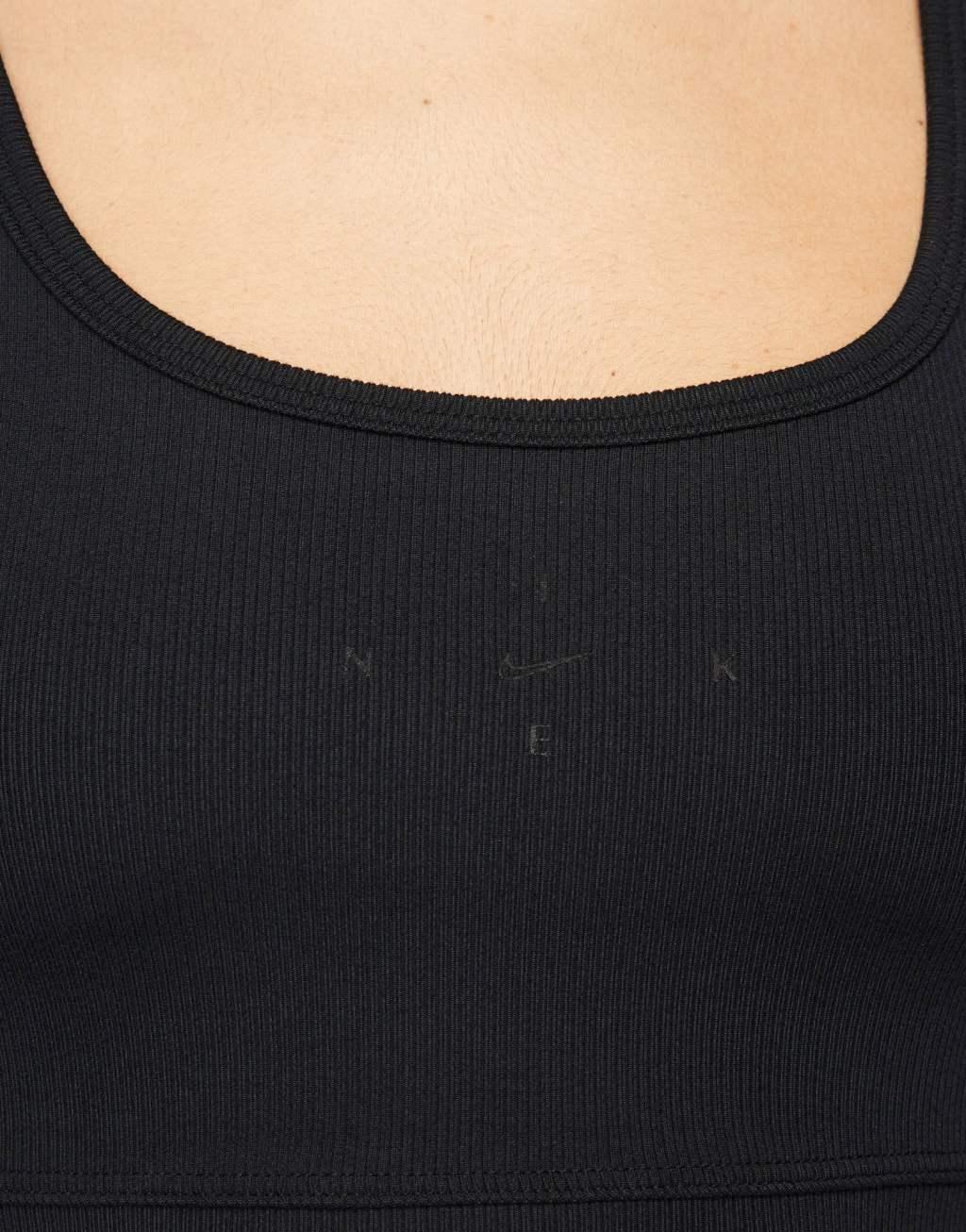 Nike Training Dri-FIT One Luxe ribbed tank top in black Product Image
