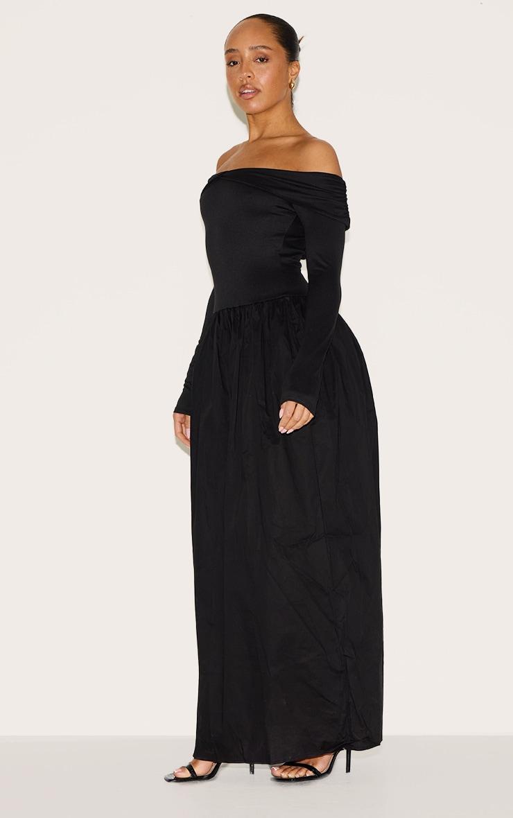 Shape Black Bardot Long Sleeve Maxi Shift Dress Product Image