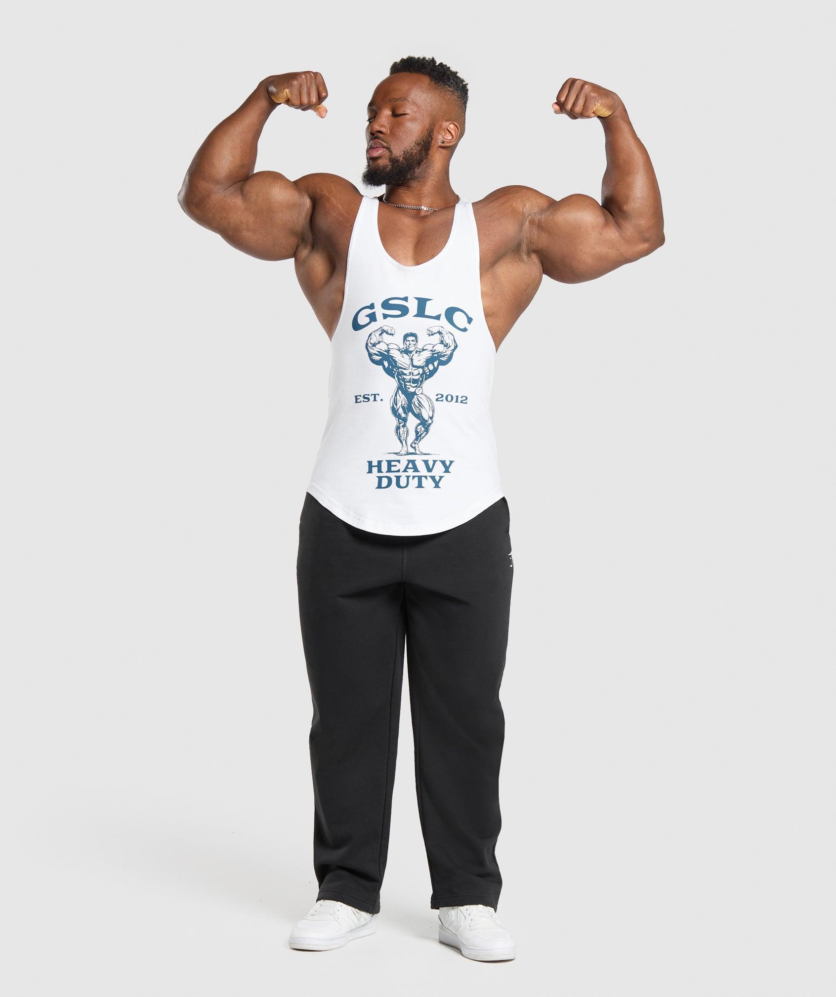 Gymshark Heavy Duty Stringer - White Male Product Image