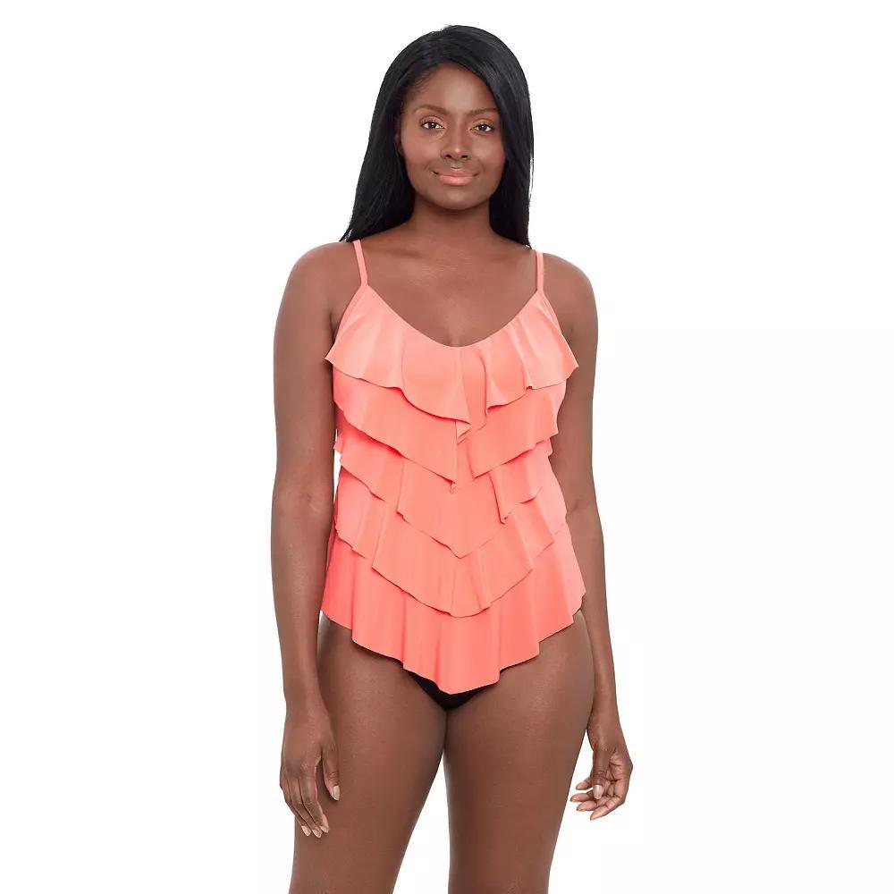 Women's Trimshaper Rachel Tankini Swimsuit Top, Size: 10, Pink Product Image