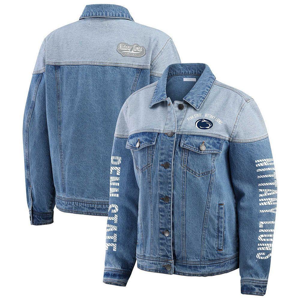 Women's WEAR by Erin Andrews Blue Phoenix Suns Full-Button Denim Jacket, Size: 2XL, Phx Blue Product Image