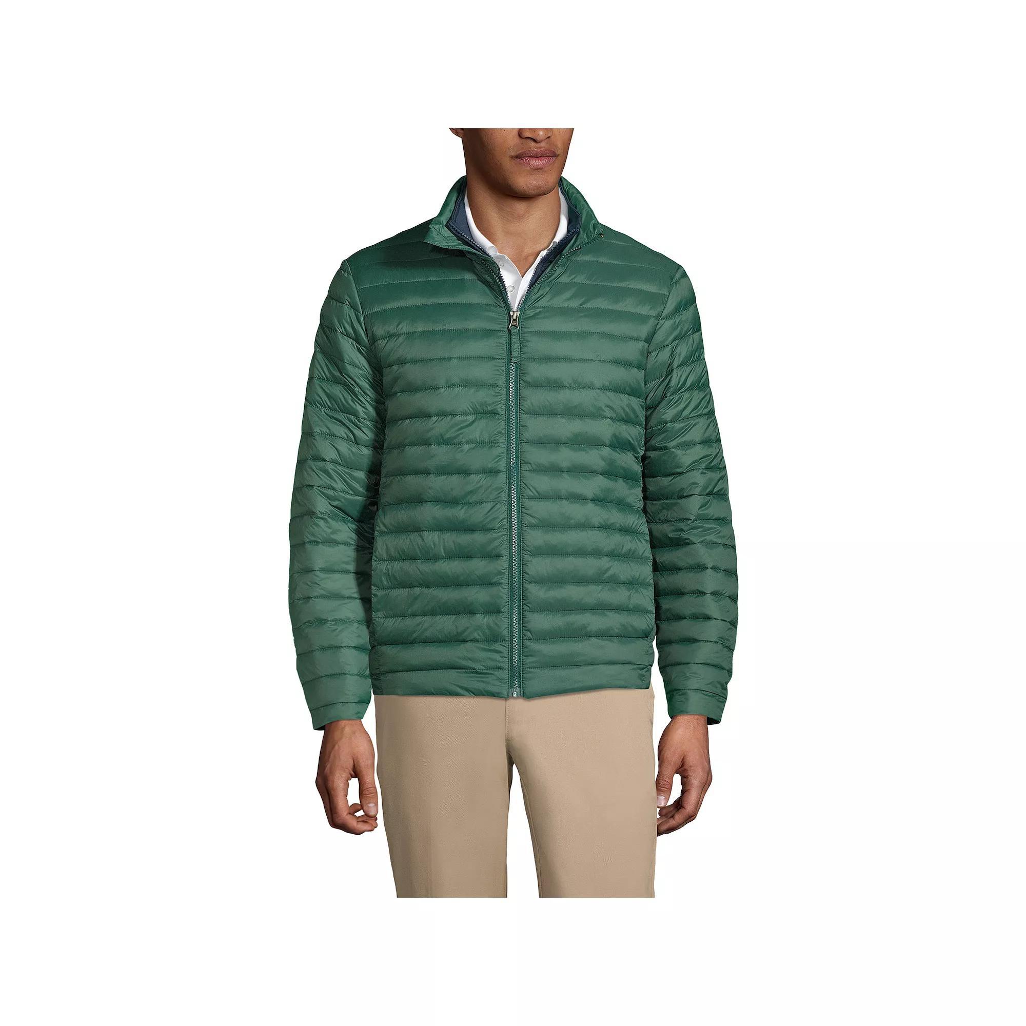 Men's Lands' End School Uniform ThermoPlume Jacket, Size: Large, Green Product Image