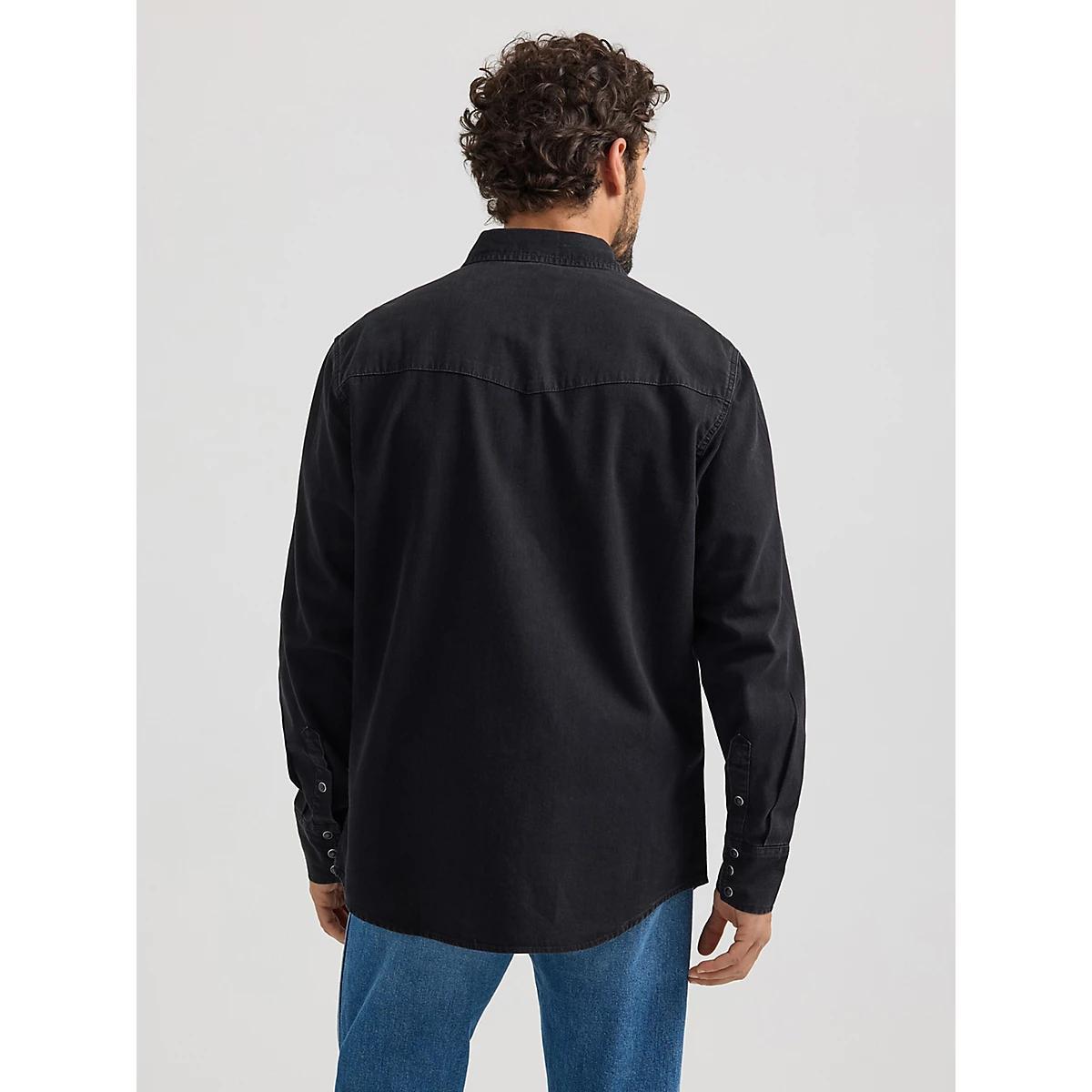 Men's Wrangler® Classic Denim Western Snap Shirt Denim Product Image