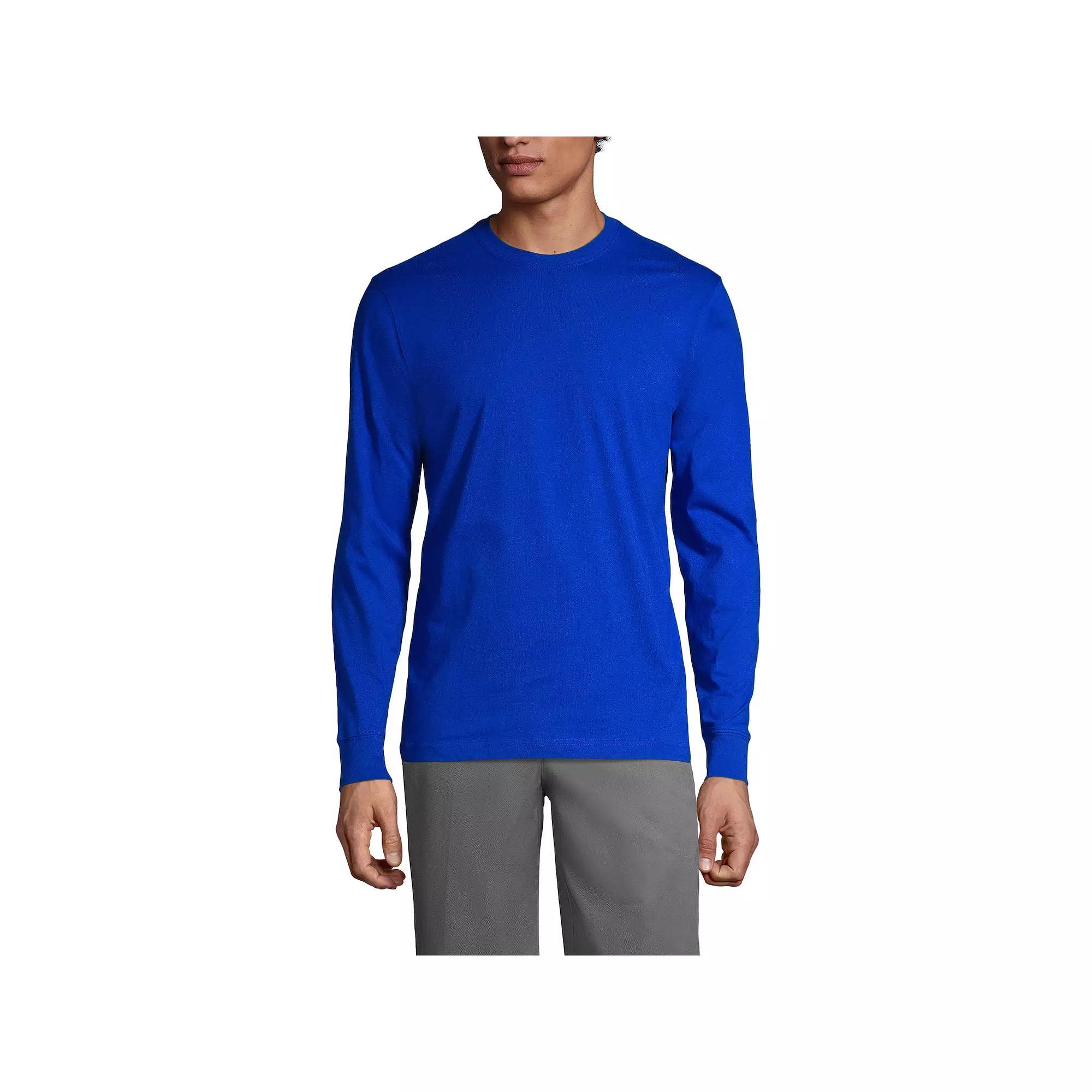Men's Lands' End Essential Long Sleeve School Uniform T-shirt, Size: Medium, Red Product Image