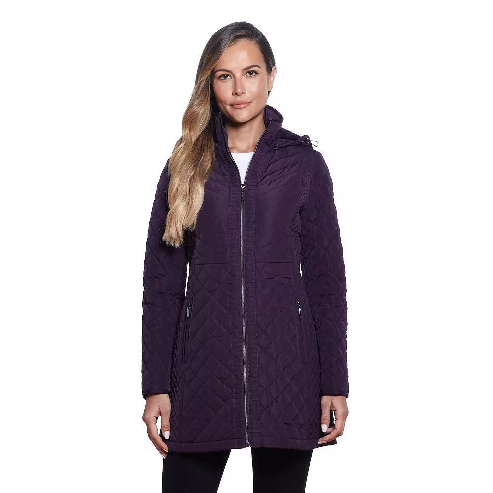 Womens Gallery Faux-Fur Hood Quilted Jacket Product Image
