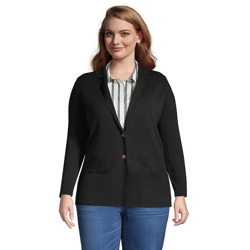 Plus Size Lands' End Sweater Blazer, Women's, Size: 3XL, Deep  Blue Product Image