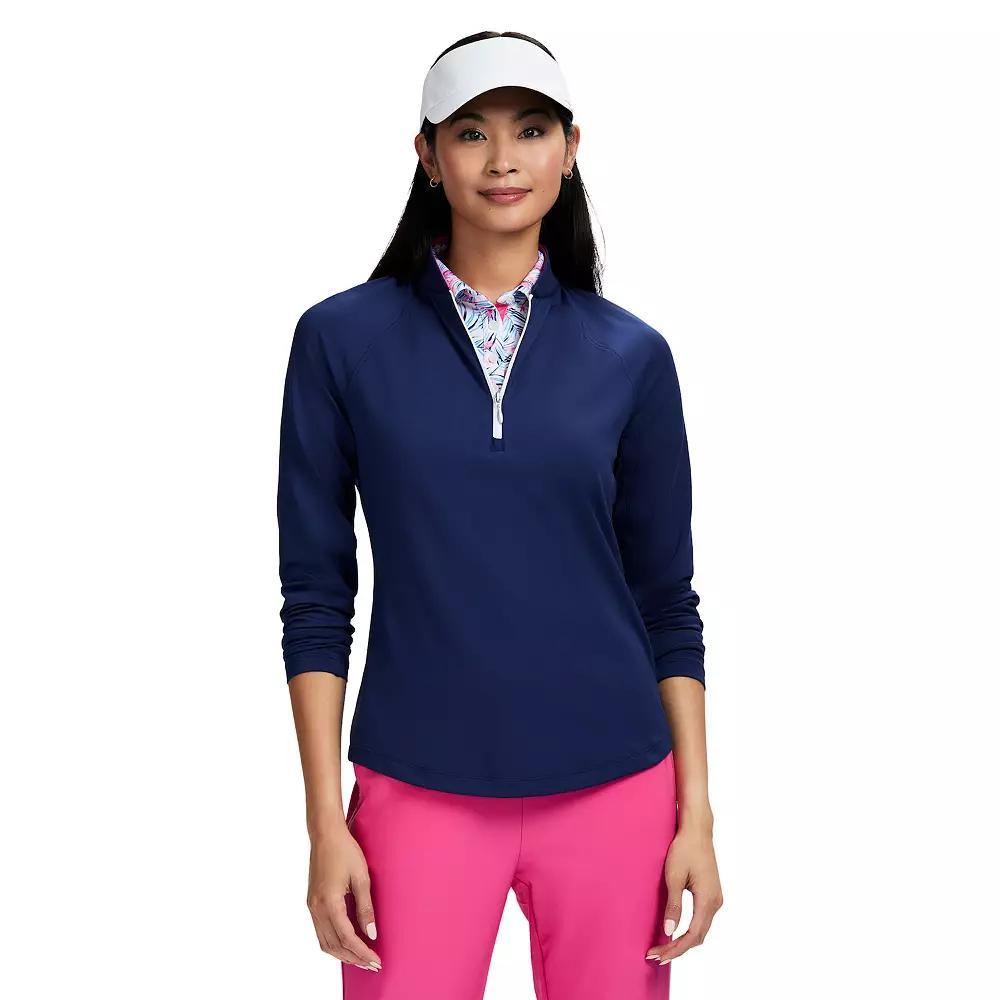 Women's IZOD Paloma Knit Quarter-Zip Pullover, Size: Small, Medieval Blue Product Image