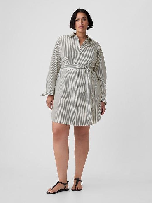 Organic Cotton Stripe Mini Shirtdress Product Image