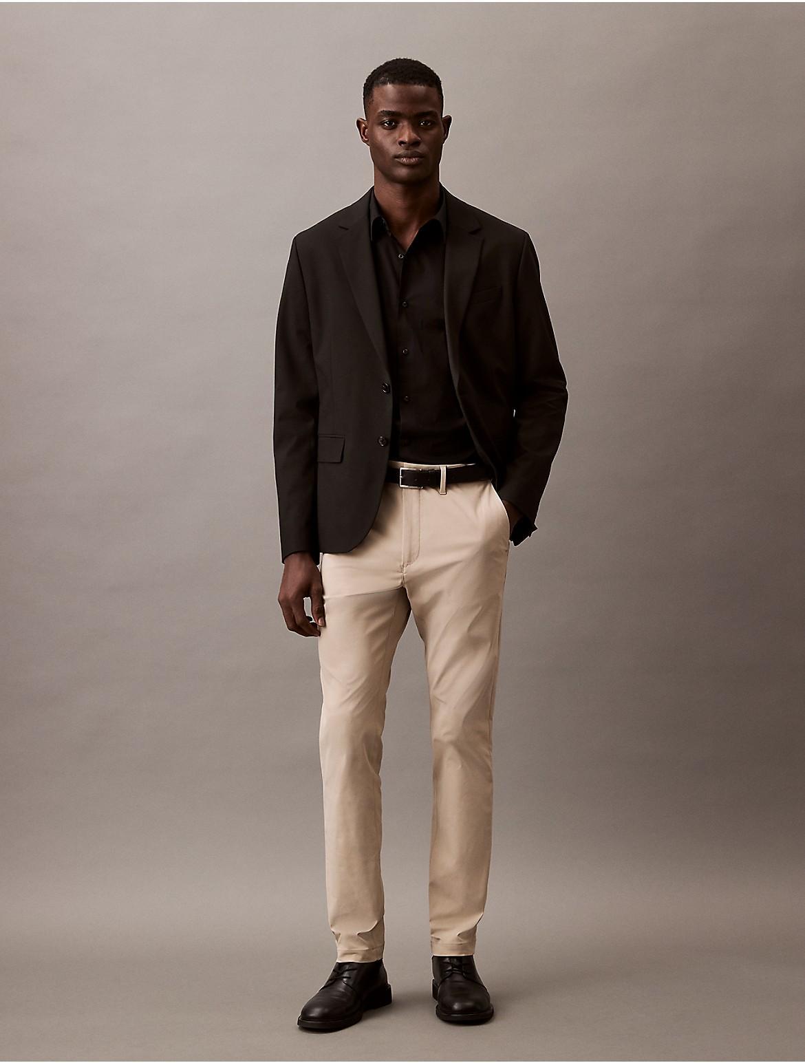 Calvin Klein Men's Tech Slim Stretch Woven Chino - Grey - 34W x 30L Product Image