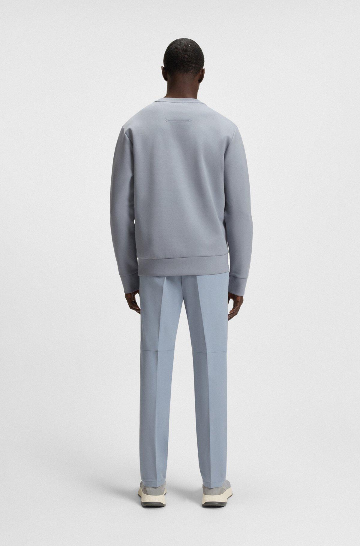 BOSS - Stretch-cotton sweatshirt with sandwich logo - Dark Grey Product Image