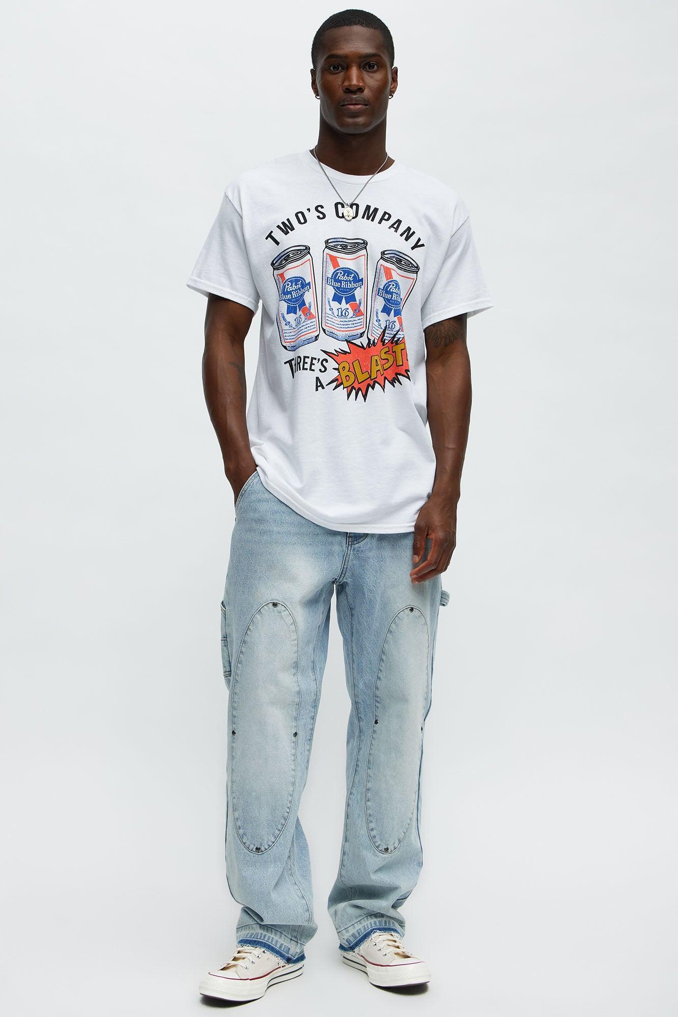 Pabst Two's Company Three's A Blast Short Sleeve Tee - White Product Image
