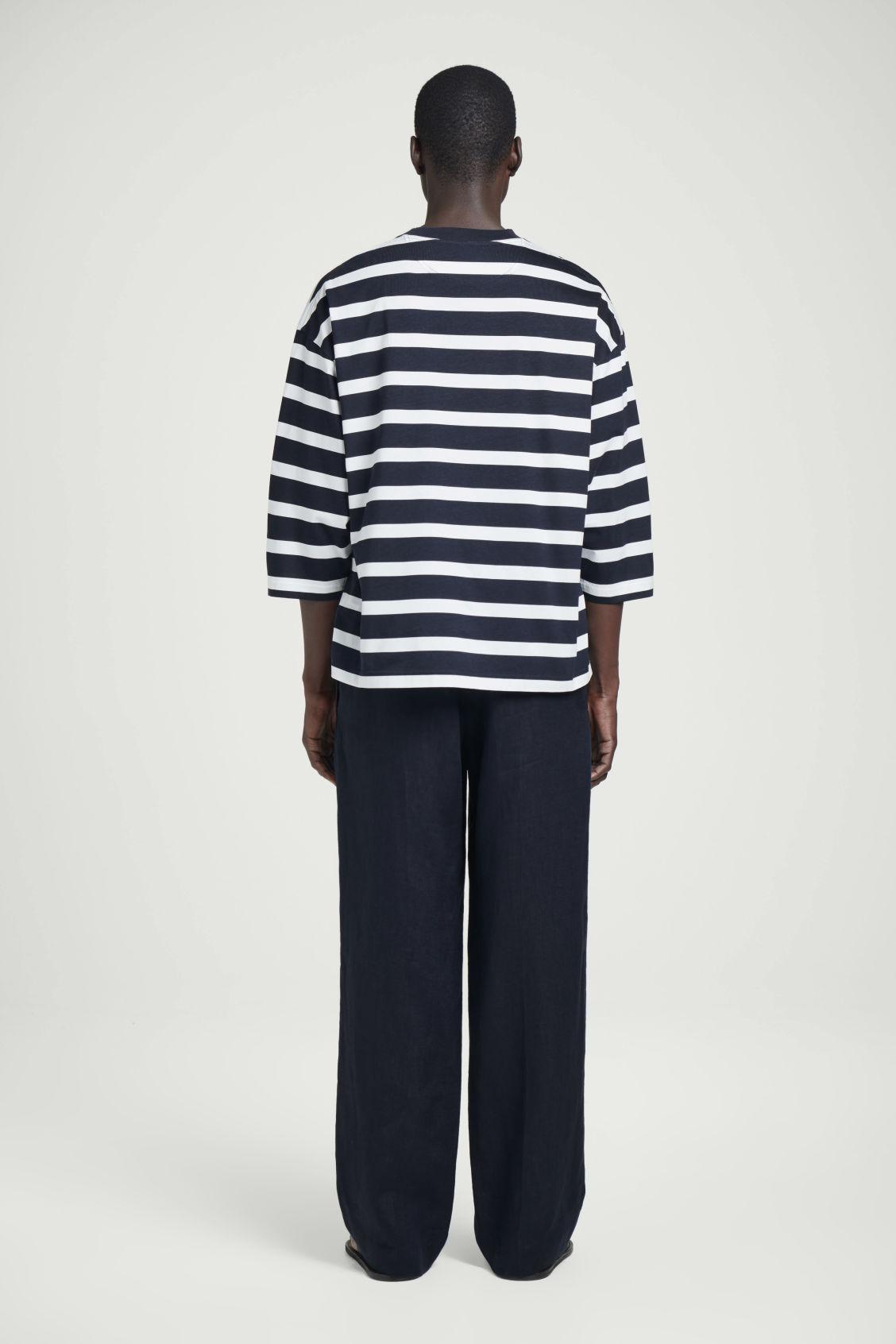 OVERSIZED STRIPED LIGHTWEIGHT COTTON T-SHIRT Product Image