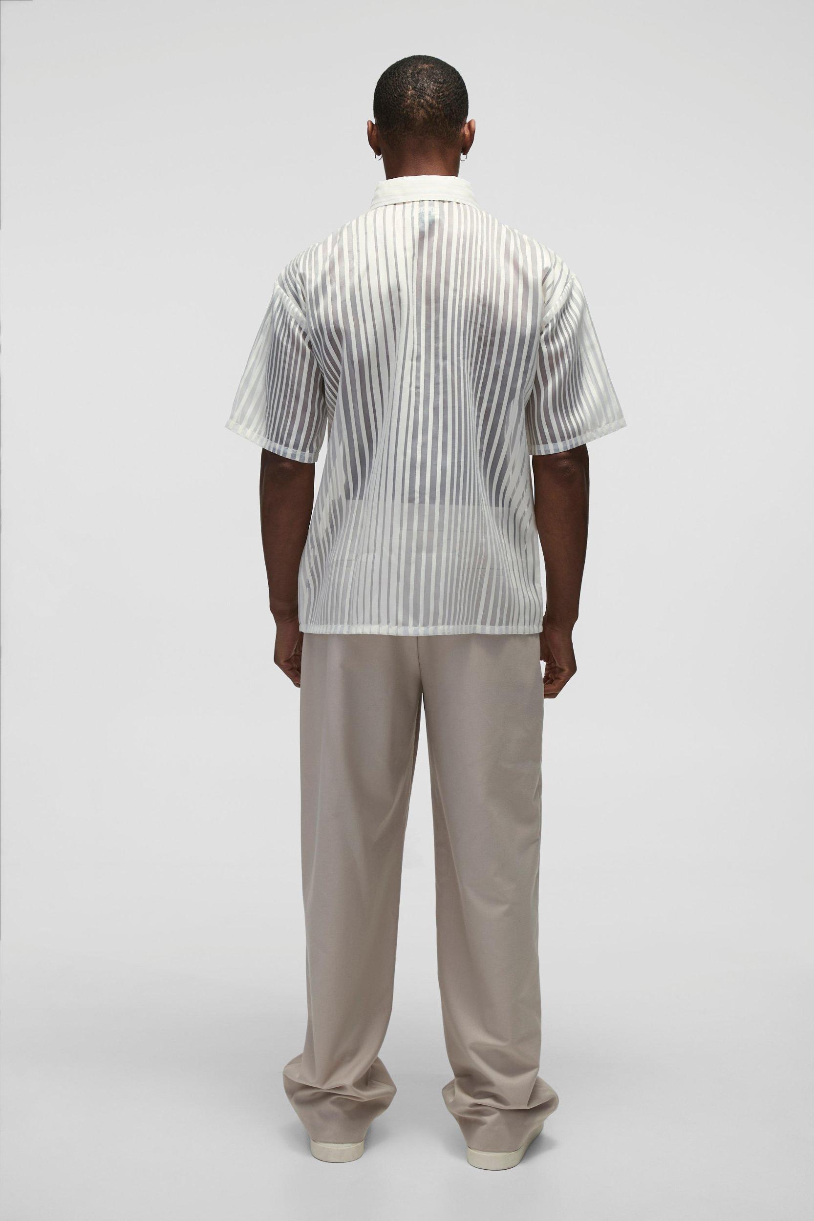 Oversized Limited Edition Organza Collared Shirt | boohooMAN USA Product Image
