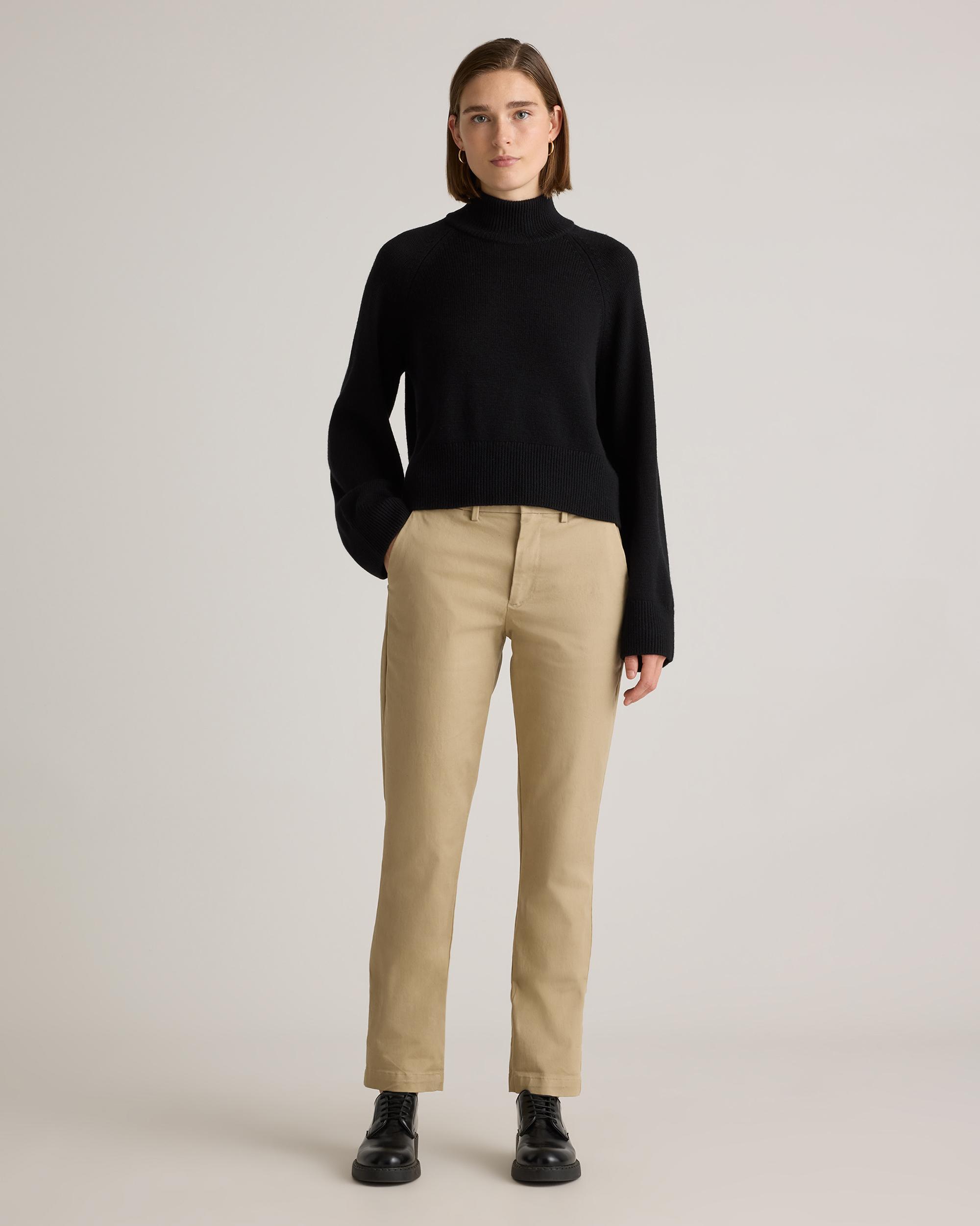 Quince | Women's Australian Merino Wool Cropped Mock Neck Sweater Product Image