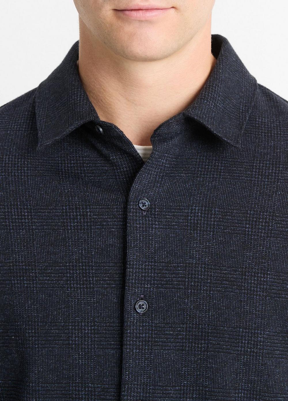 Mens Glen Plaid Cotton-Blend Shirt, Coastal Blue Combo, Size XS Vince Product Image