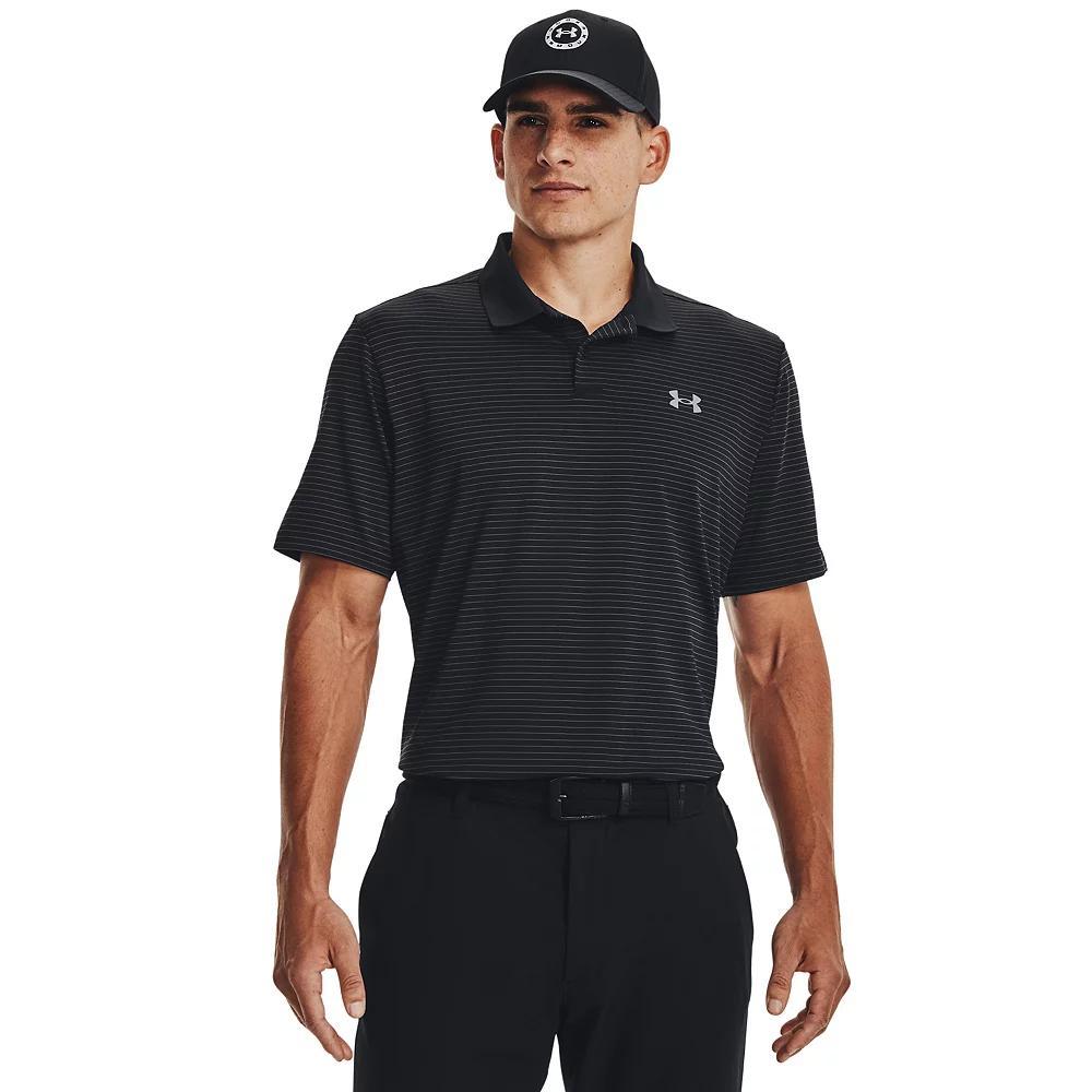 Big & Tall Under Armour Classic-Fit Striped Performance Polo, Men's, Size: 3XL Tall, Black Product Image