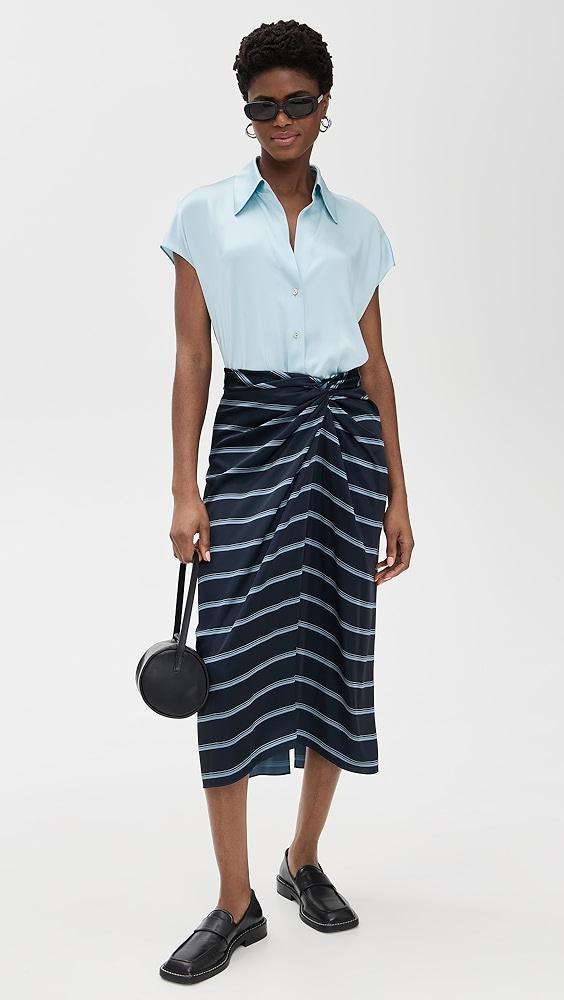 Vince Rugby Stripe Gathered Skirt | Shopbop Product Image