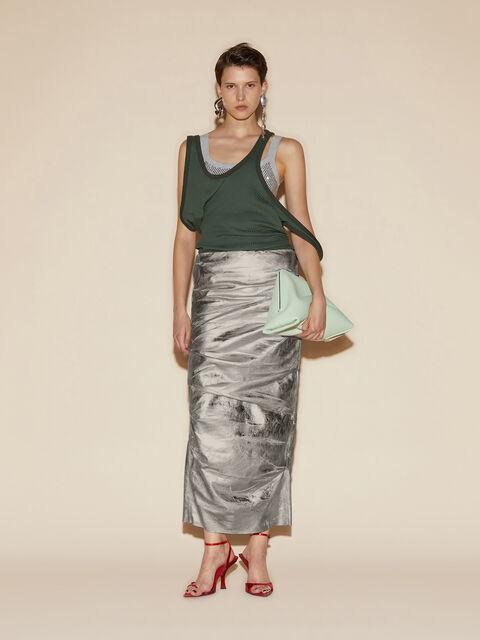 Silver midi skirt Product Image