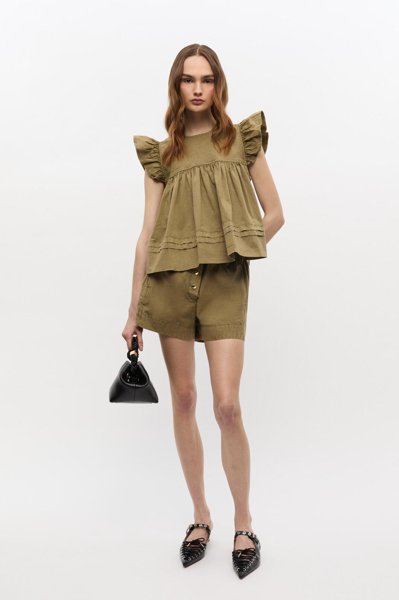Green Washed Cotton Top Product Image