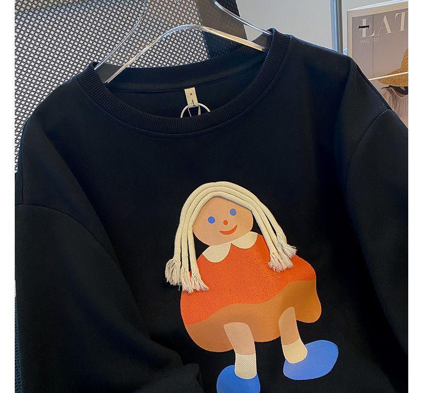 Long-Sleeve Round Neck Cartoon Print Pullover Product Image