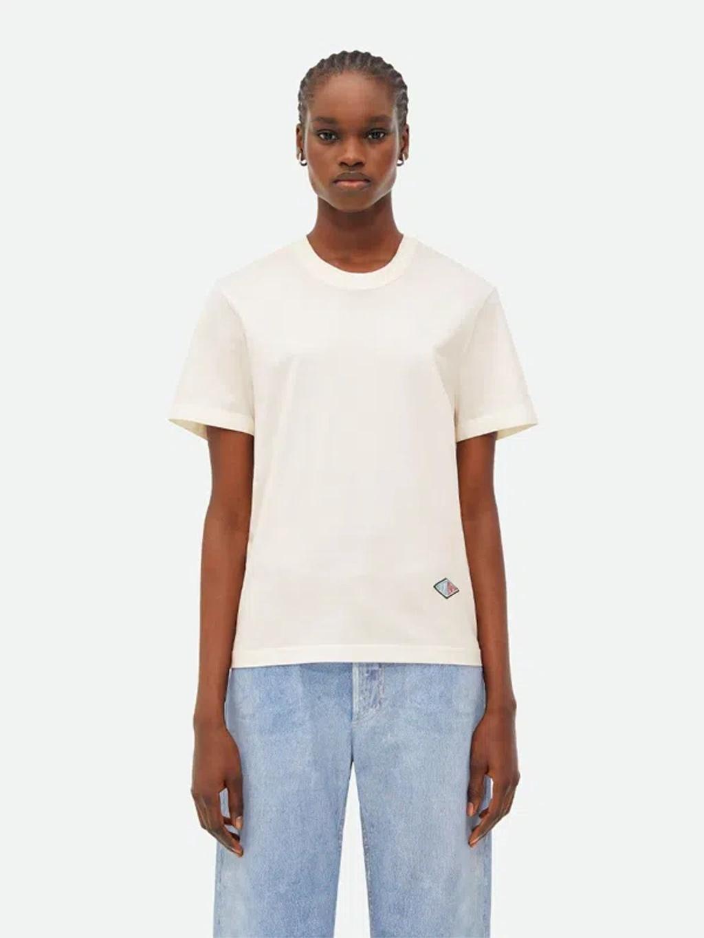 Women's Light Cotton Jersey T-Shirt in Chalk Product Image