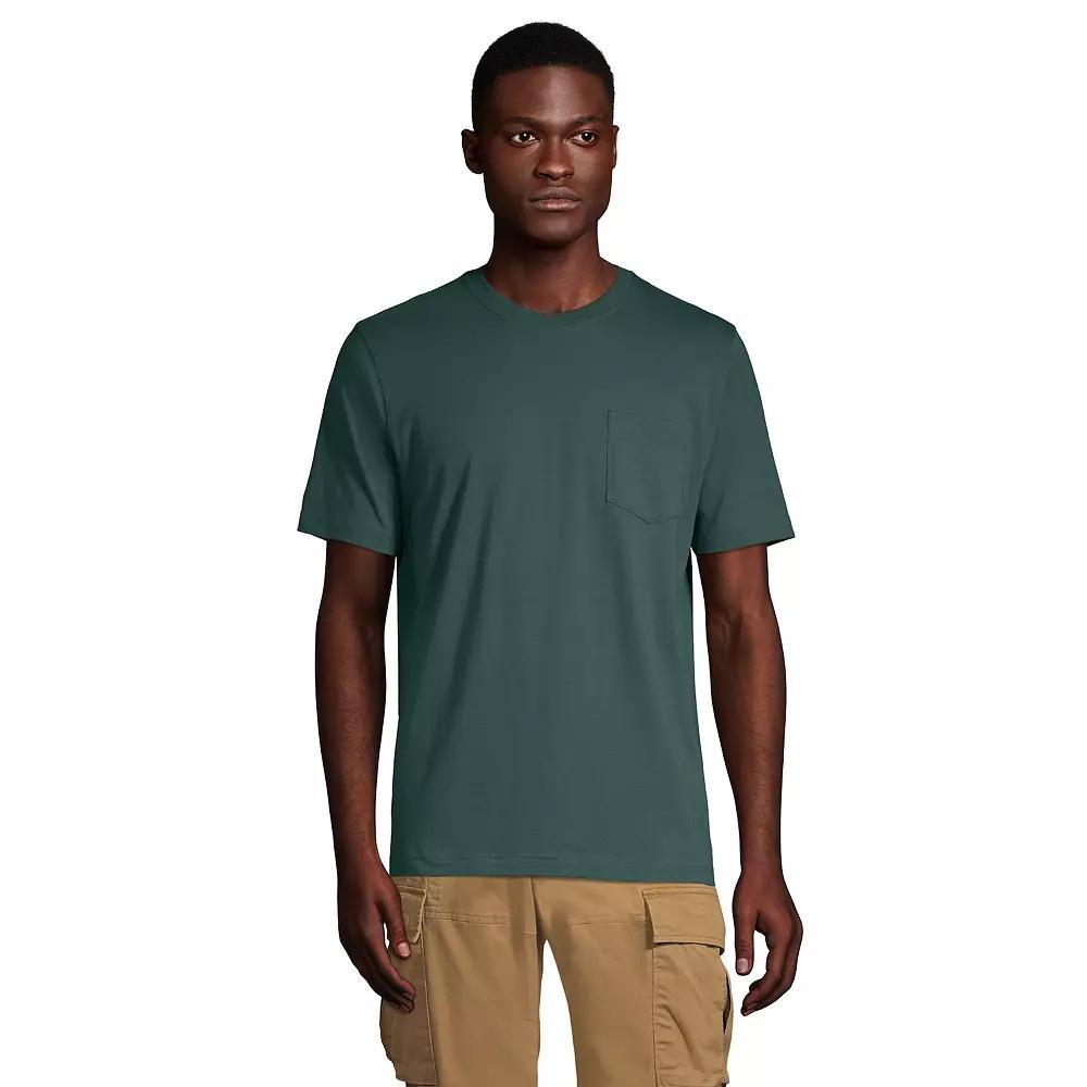 Big & Tall Lands' End Super Pocket Tee, Men's, Size: Large Tall, Gray Grey Product Image