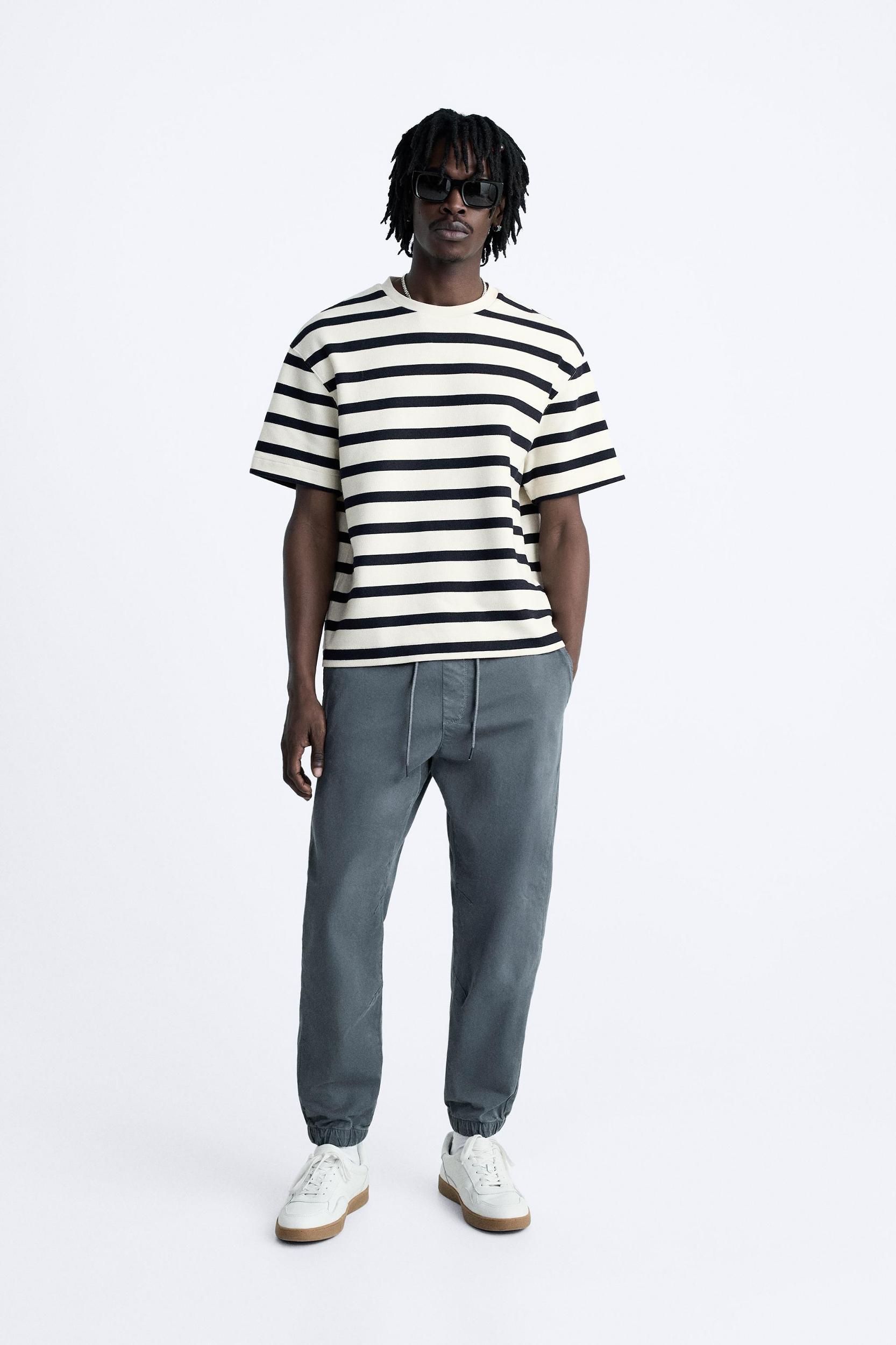 WASHED JOGGER-WAIST PANTS Product Image
