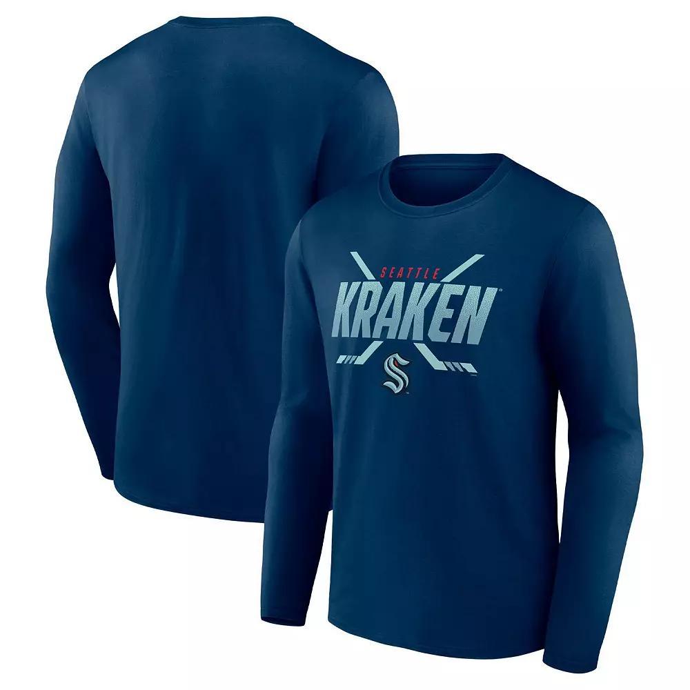 Mens Fanatics Branded Deep Sea Blue Seattle Kraken Covert Long Sleeve T-Shirt Krk Blue Product Image